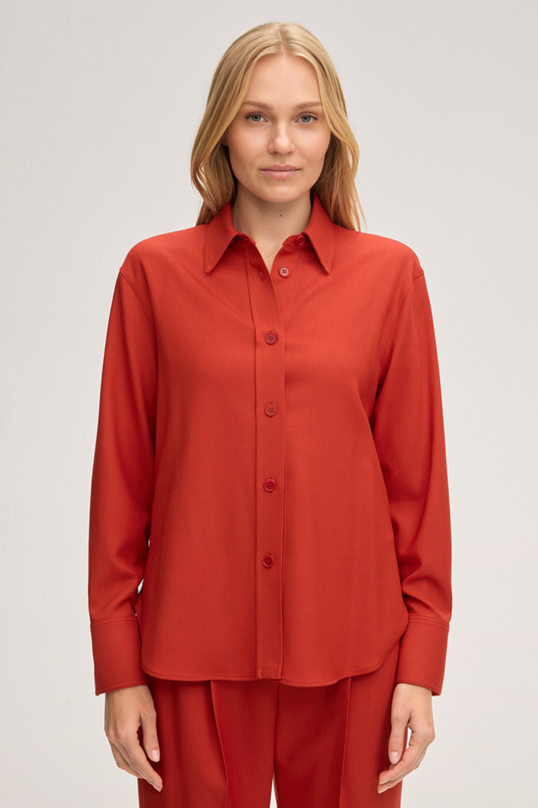 Red Twill Blouse