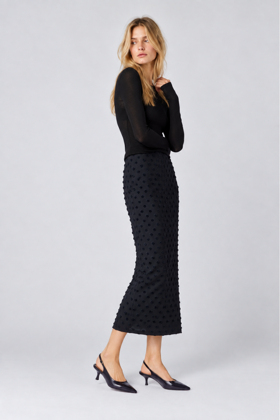Dot Jacquard Skirt