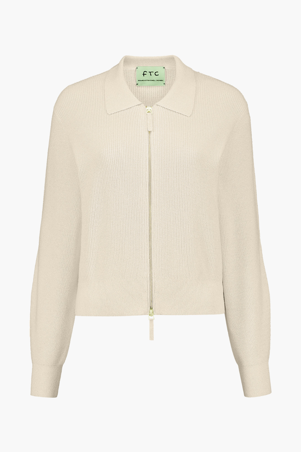 Zip-Front Knit Jacket with Collar