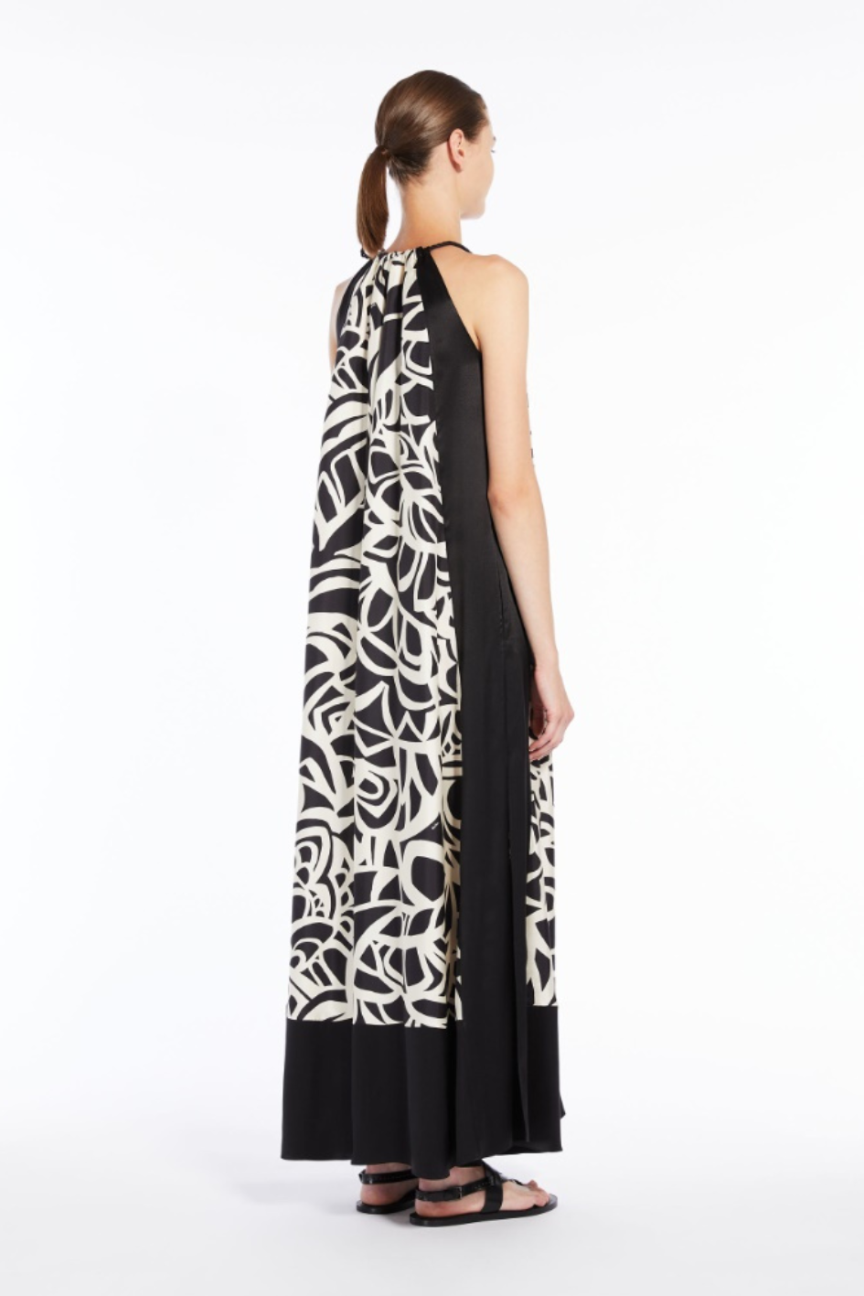 Neckholder Dress in printed silk
