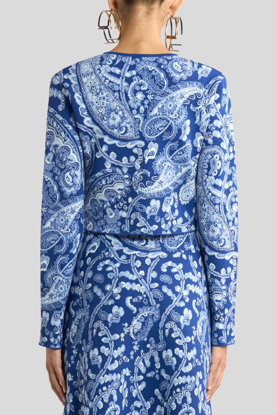 Paisley Print Cropped Cardigan