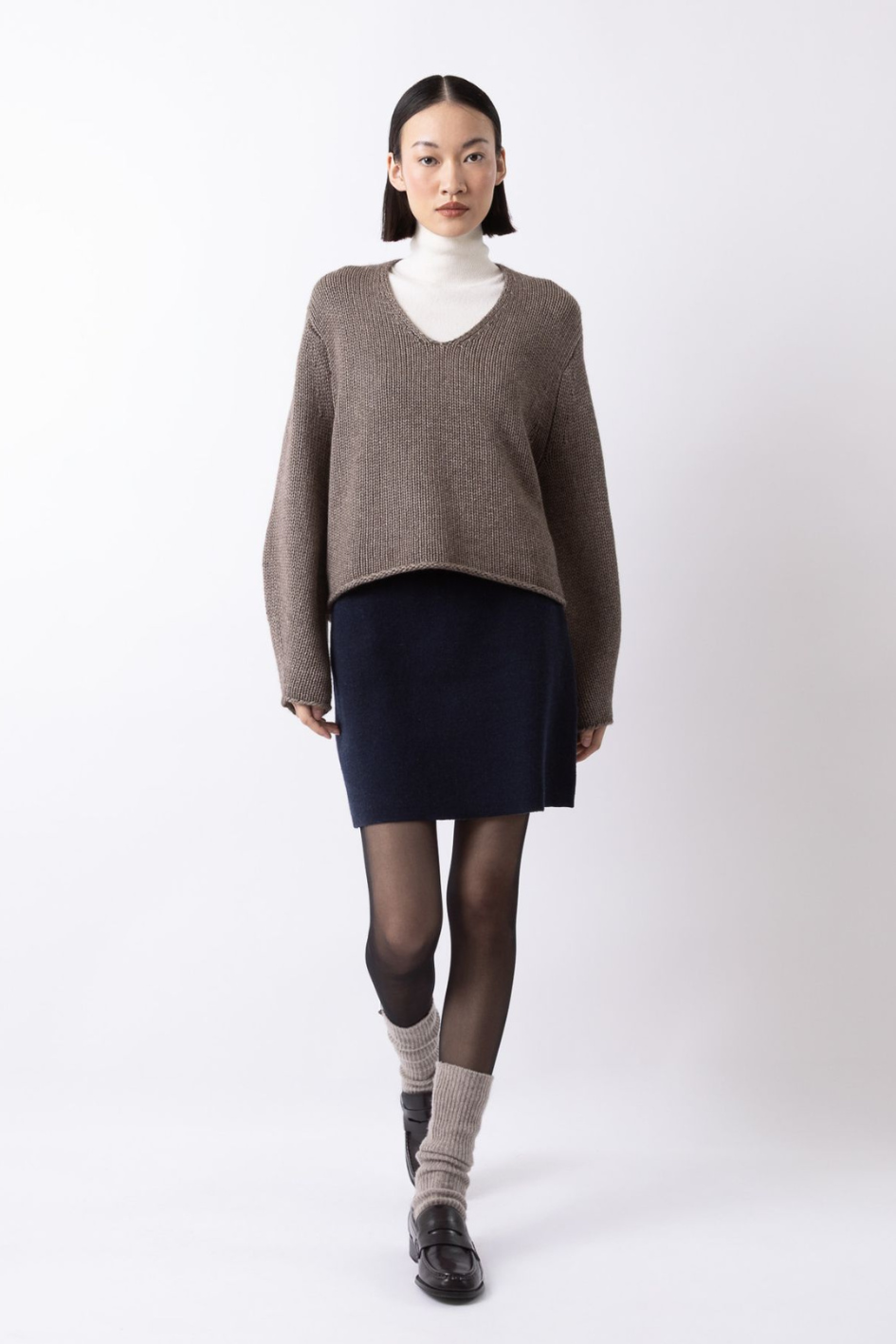 Chunky Cashmere V-Neck Sweater
