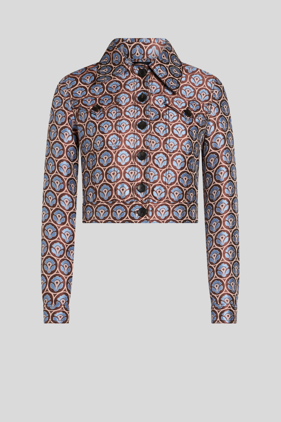 Jacket in shiny Jacquard