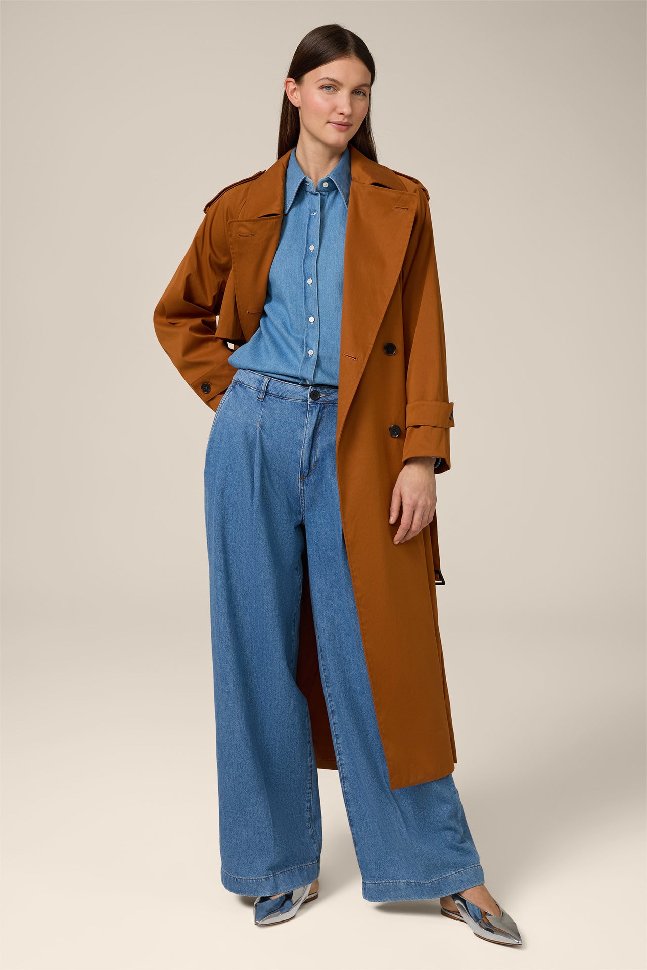 Jeans Hose mit Bundfalte