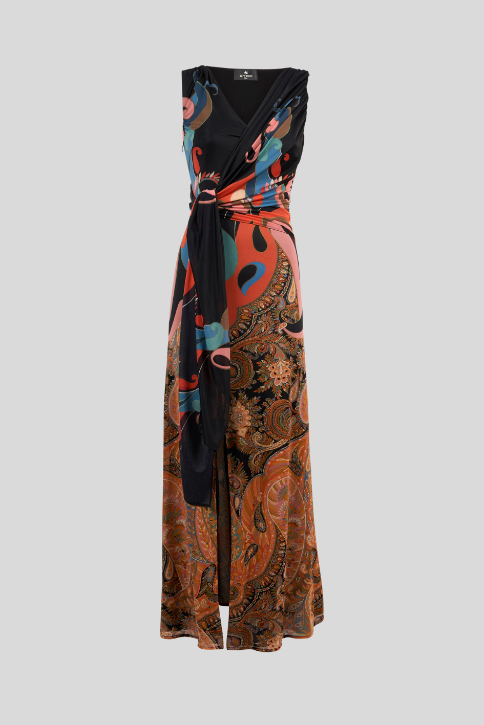 Paisley Print Wrap Dress