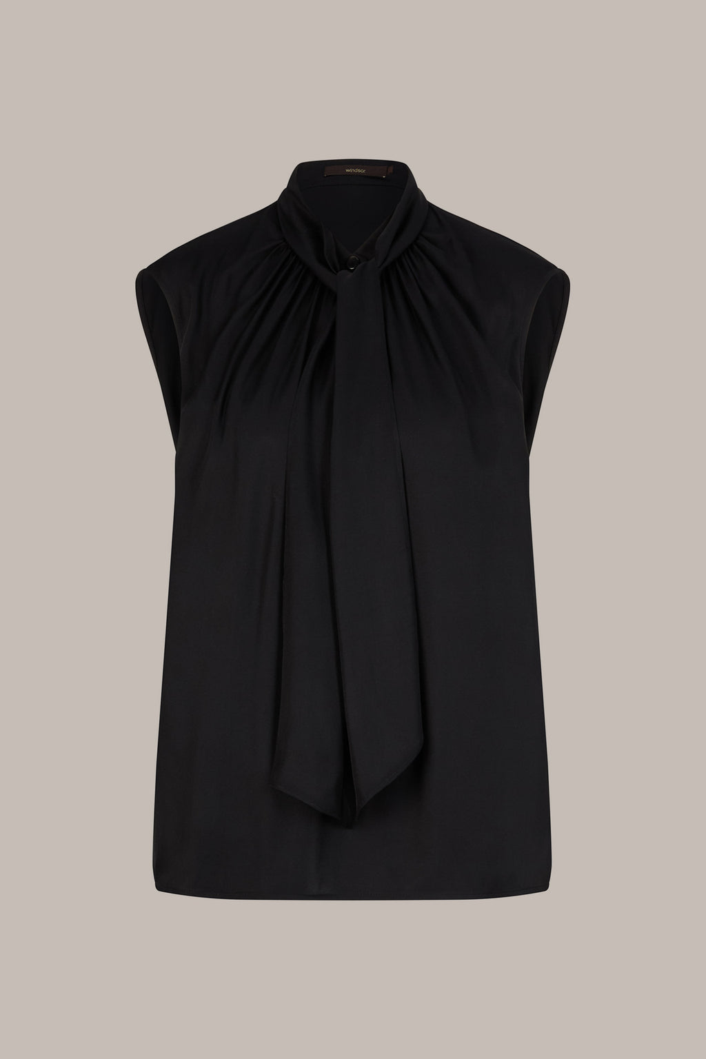 Blouse with Stand-Up Collar