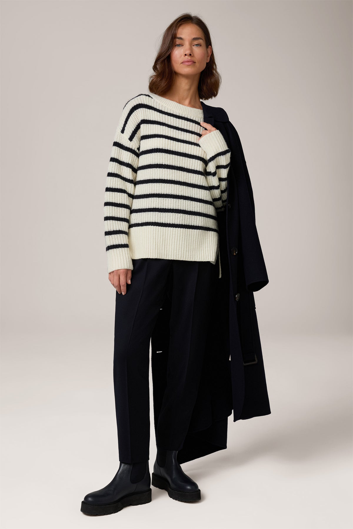 Knitted Sweater with Stripes