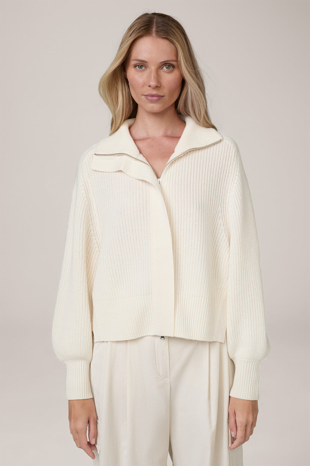 Cardigan with Stand-Up Collar