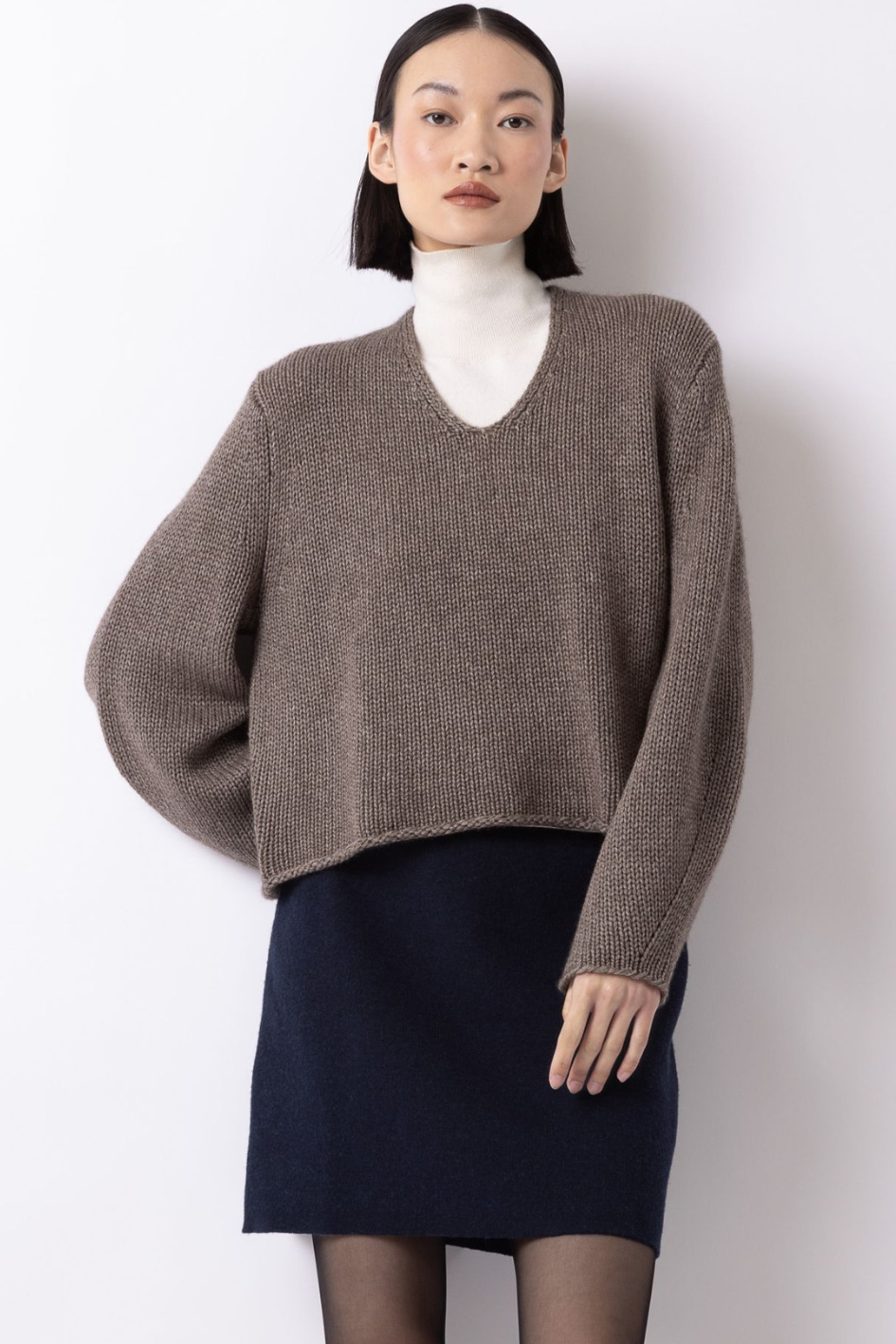 Chunky Cashmere V-Neck Sweater