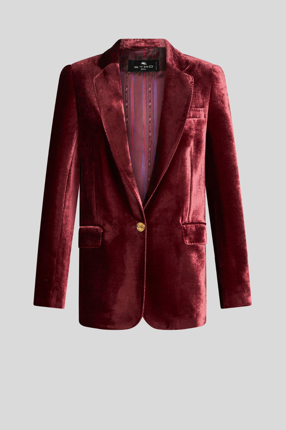 Burgundy Velvet Tailored Blazer