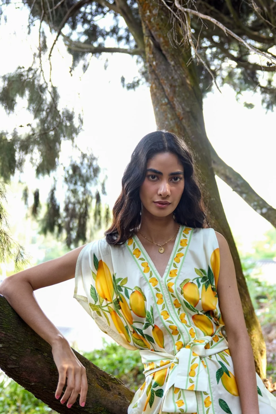 Dripping Alphonso Linen Dress