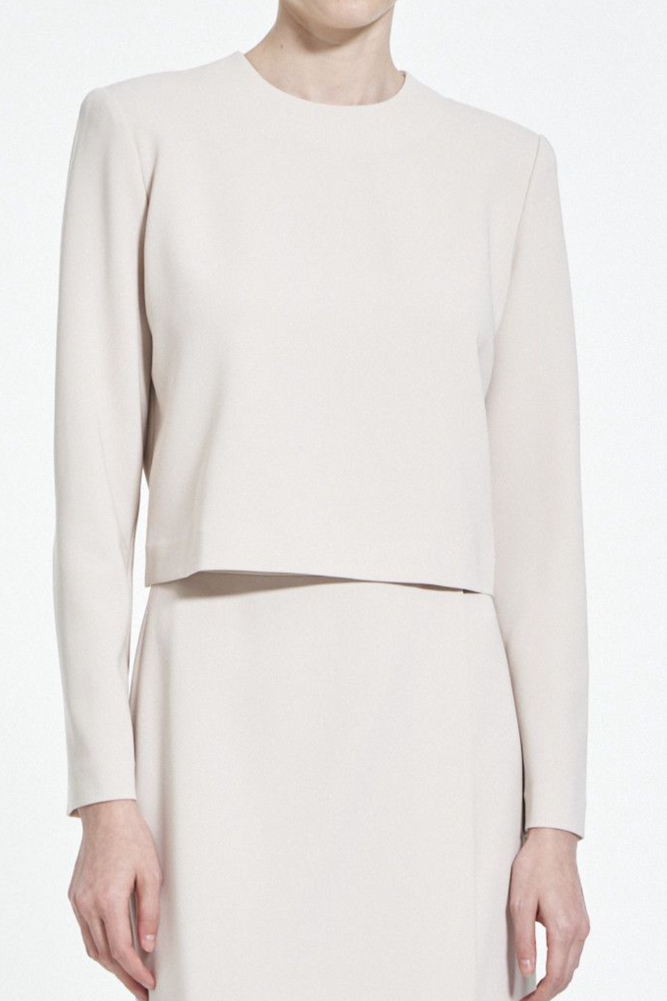 Long Sleeve Crop Top in Admiral Crepe