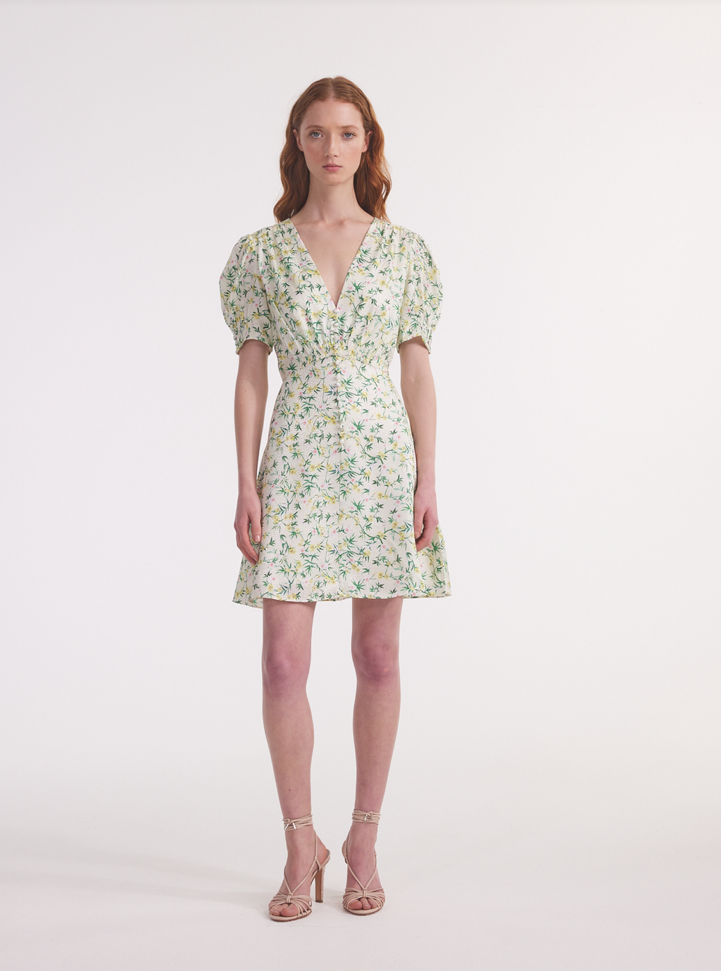 Lea Mini Dress in Tusk Springflowers