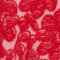 Pleated Lace Midi Skirt in Red