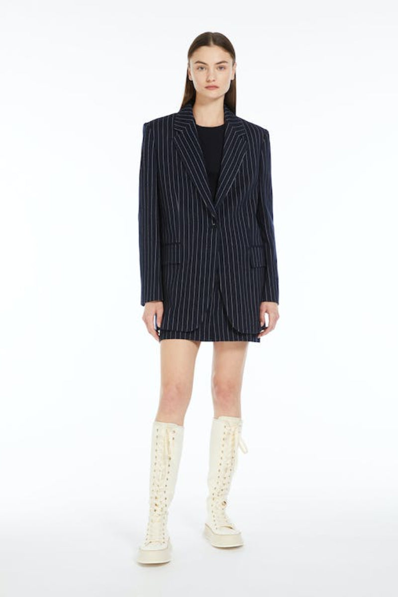 Jacke aus Kaschmirgemisch mit Nadelstreifen