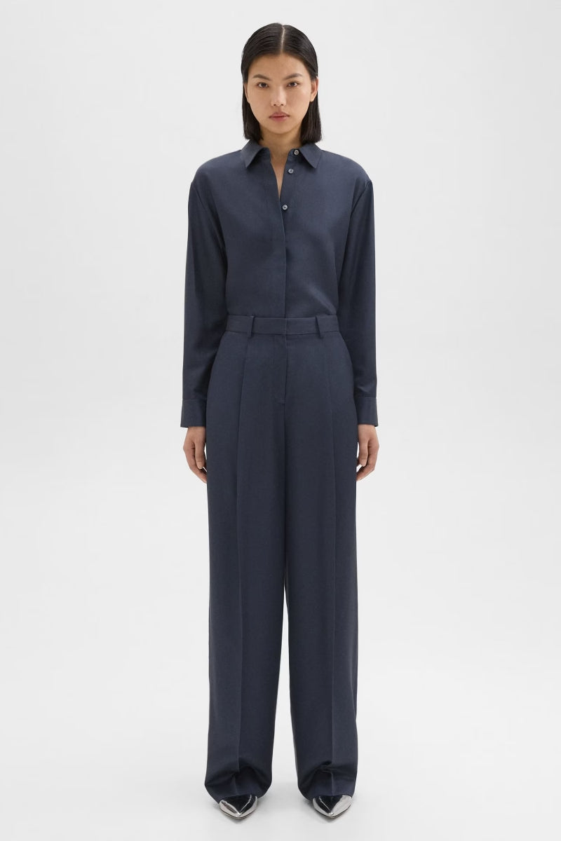 Single-Pleat Pant in Viscose Twill