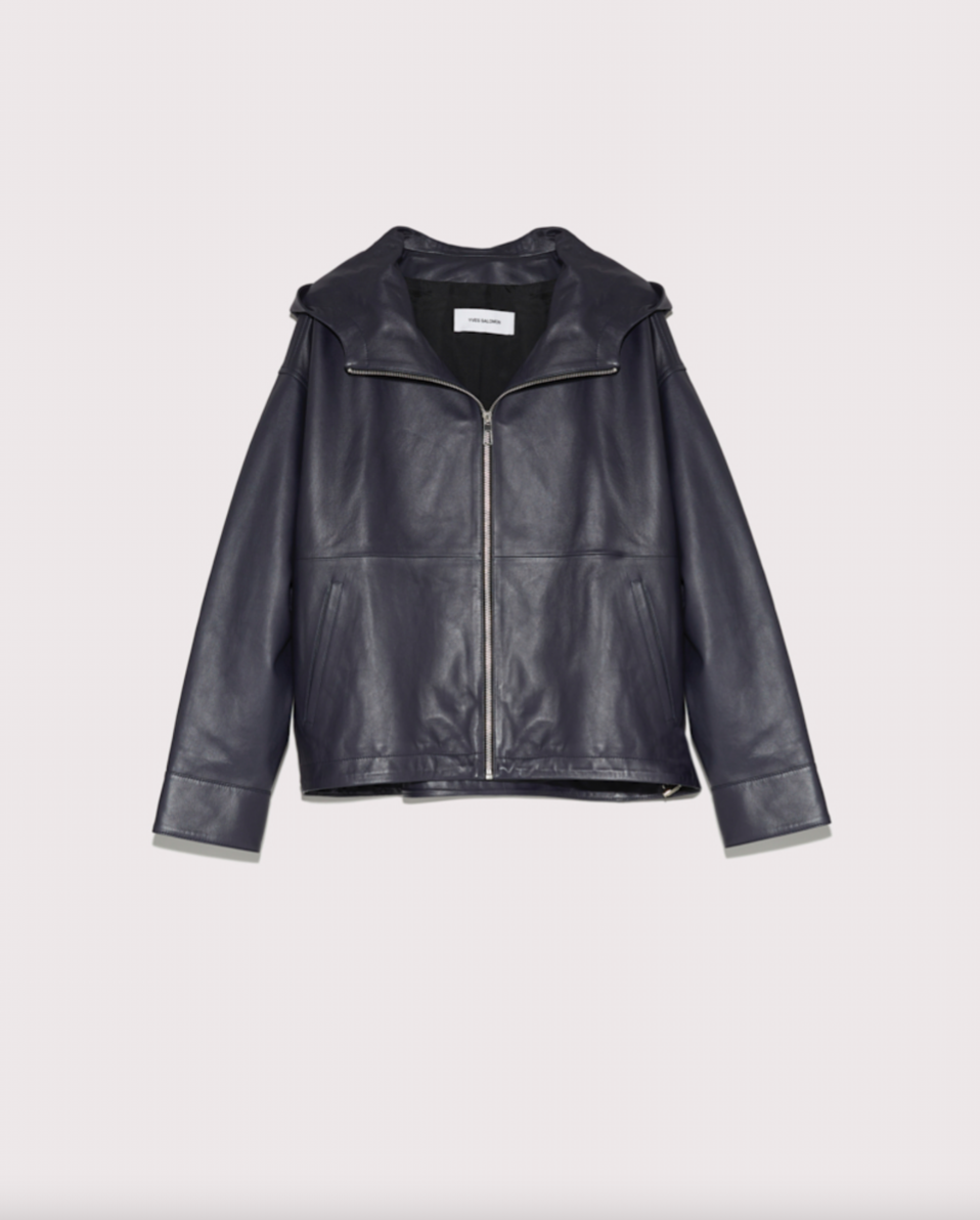 Hooded Lamb Leather Jacket