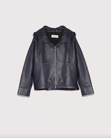 Hooded Lamb Leather Jacket