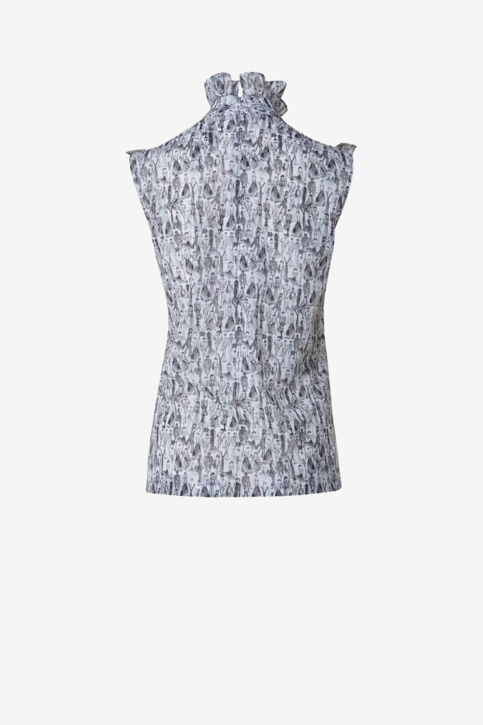 Bluse aus Baumwoll-Voile mit Croquis Druck