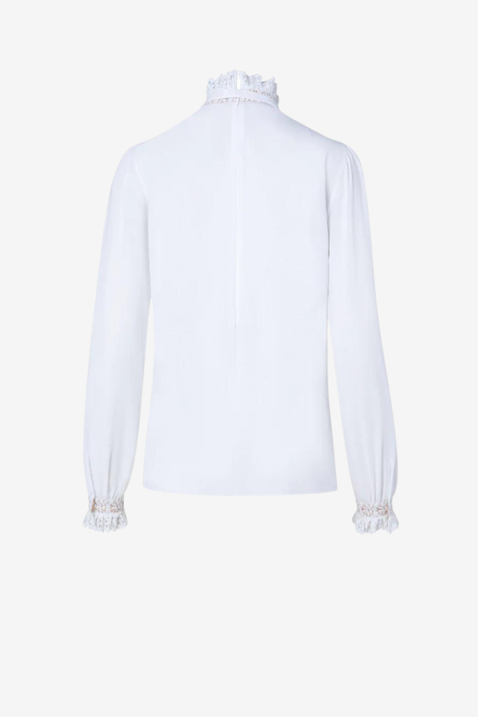 Bluse aus Baumwoll-Crêpe und Spitze