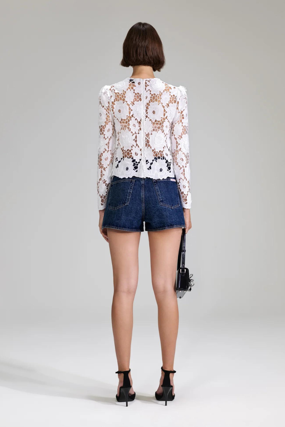 White 3D Cotton Lace Top