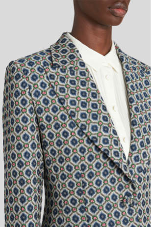 Geometric Pattern Jacquard Jacket