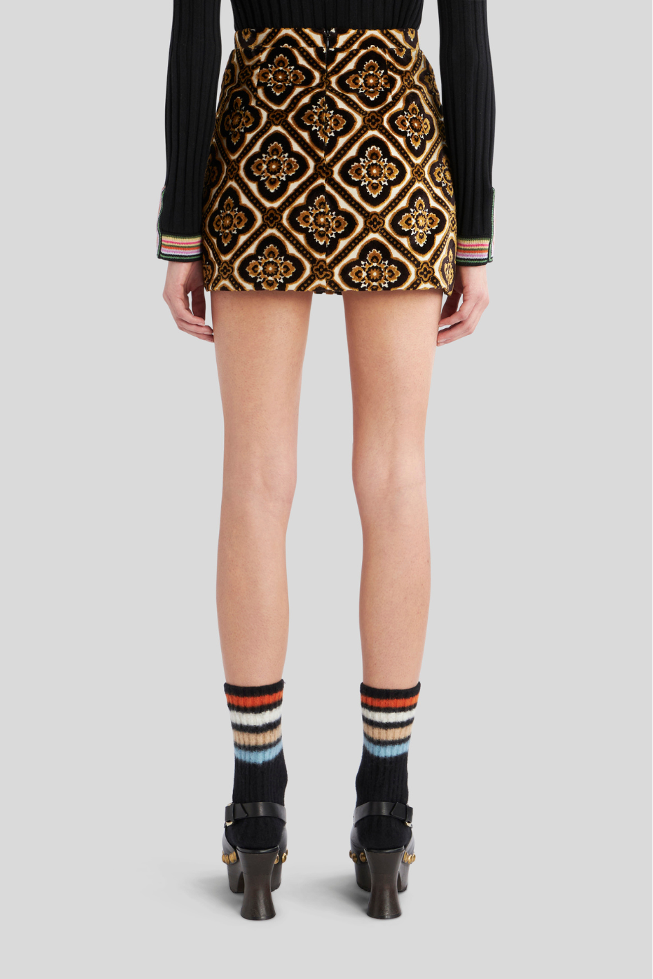 Jacquard Velvet Mini Skirt