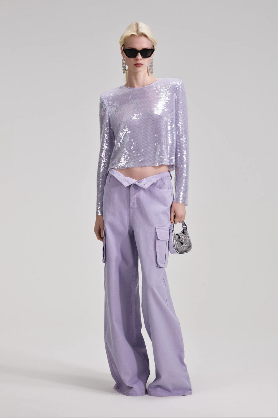 lavender sequin top