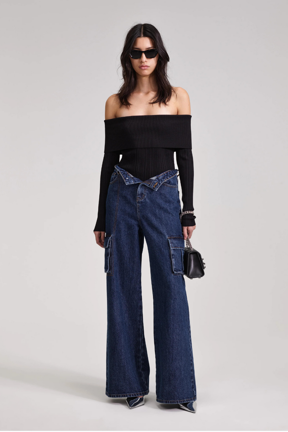 Black Ribbed Knit Top