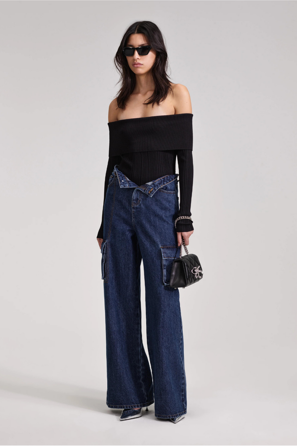 Black Ribbed Knit Top