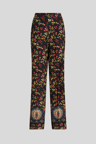 Palazzo Trousers with Berry Print