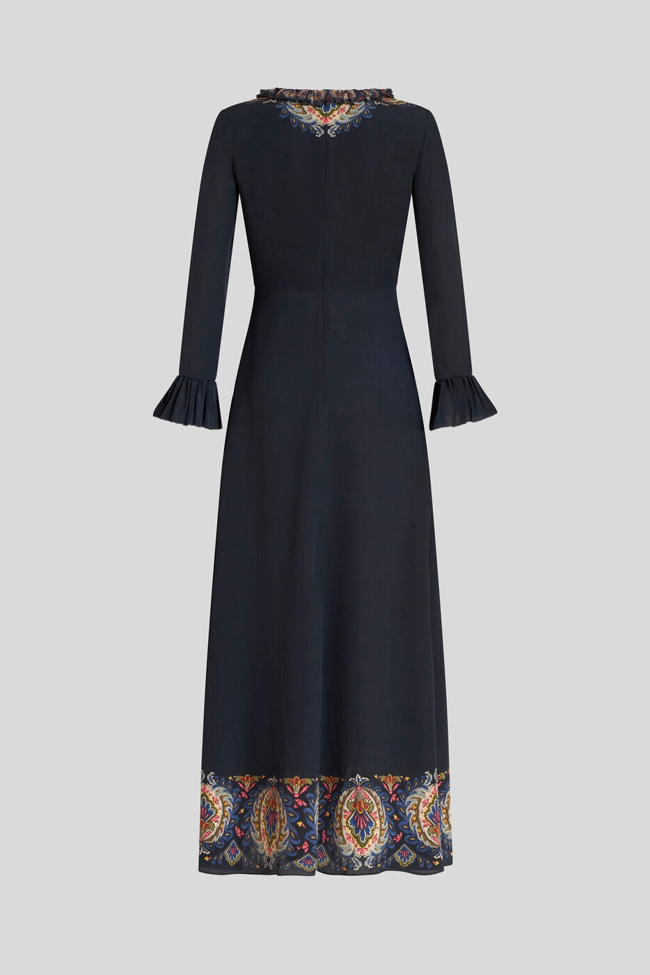 Long Silk Dress with Ruching