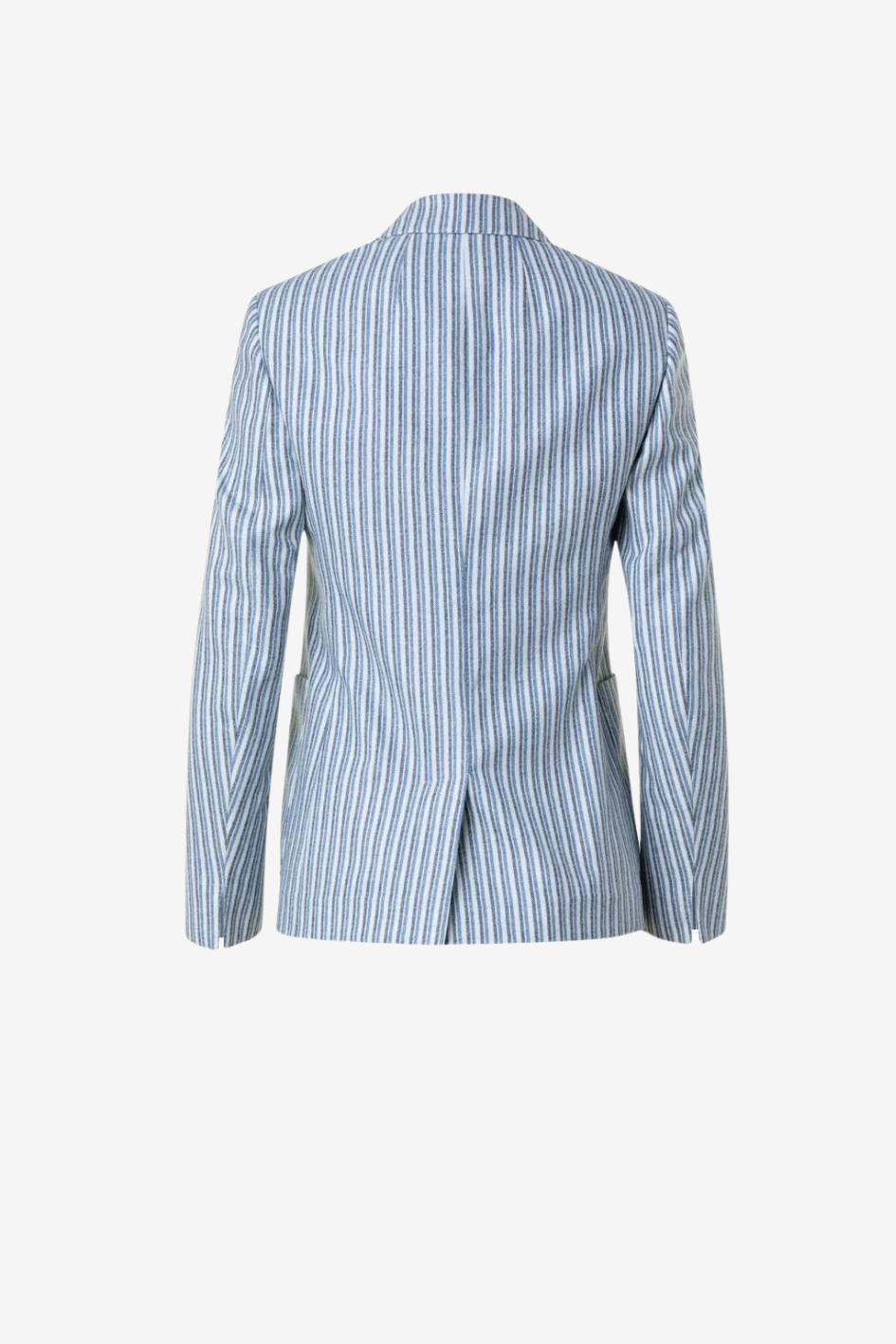 Zweireihige Jacke aus gestreiftem Woll-Flannel