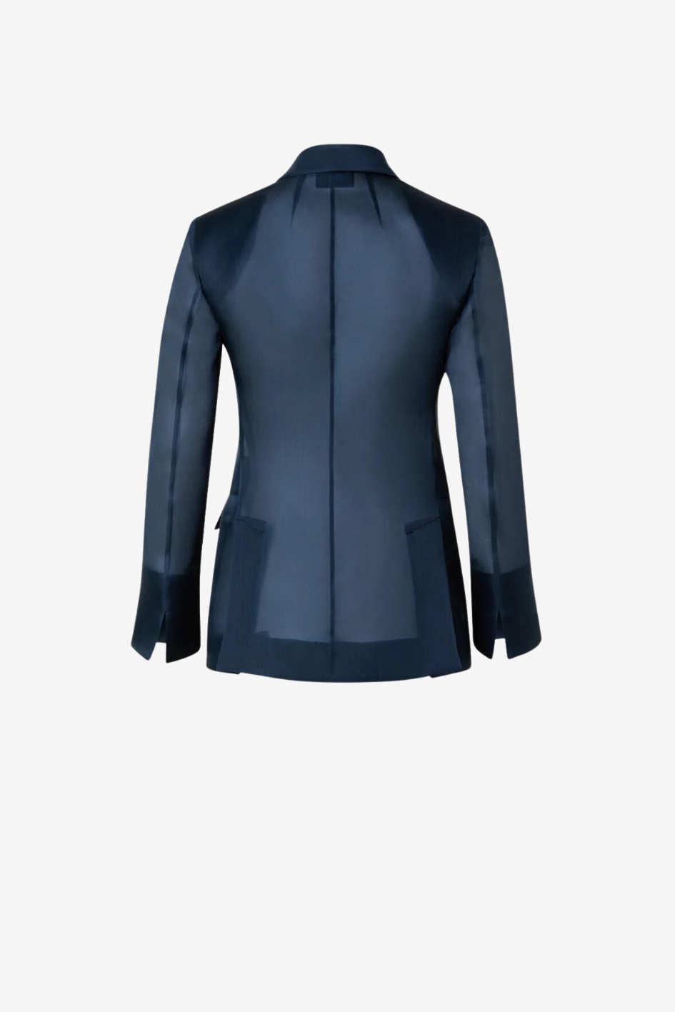 Lange Zweireihige Jacke aus Seiden-Satin