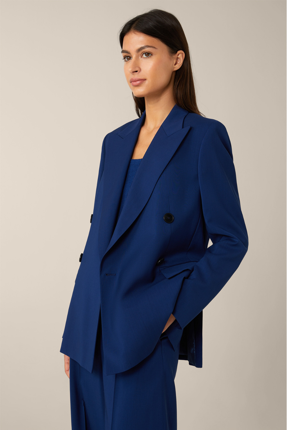 Schurwolle-Doppelreiher-Blazer