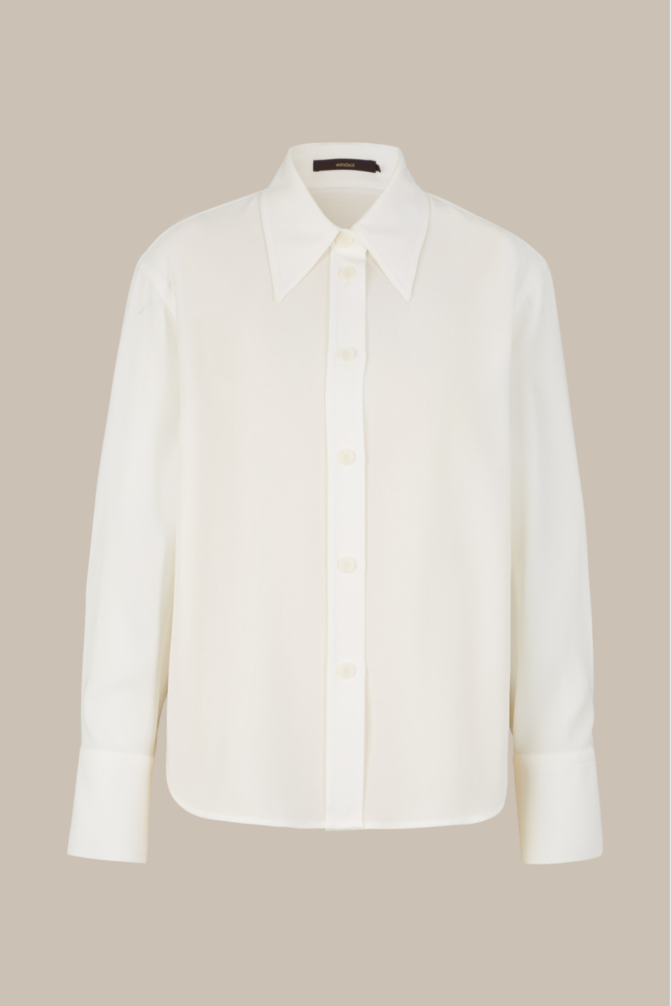 Crêpe-Langarm-Hemd-Bluse