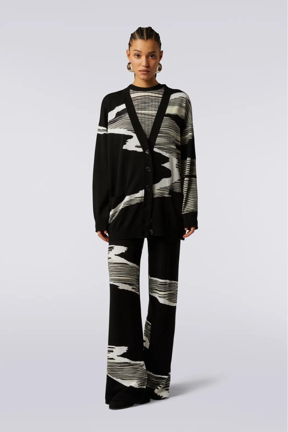 Light Knit Cardigan with V-Neckline