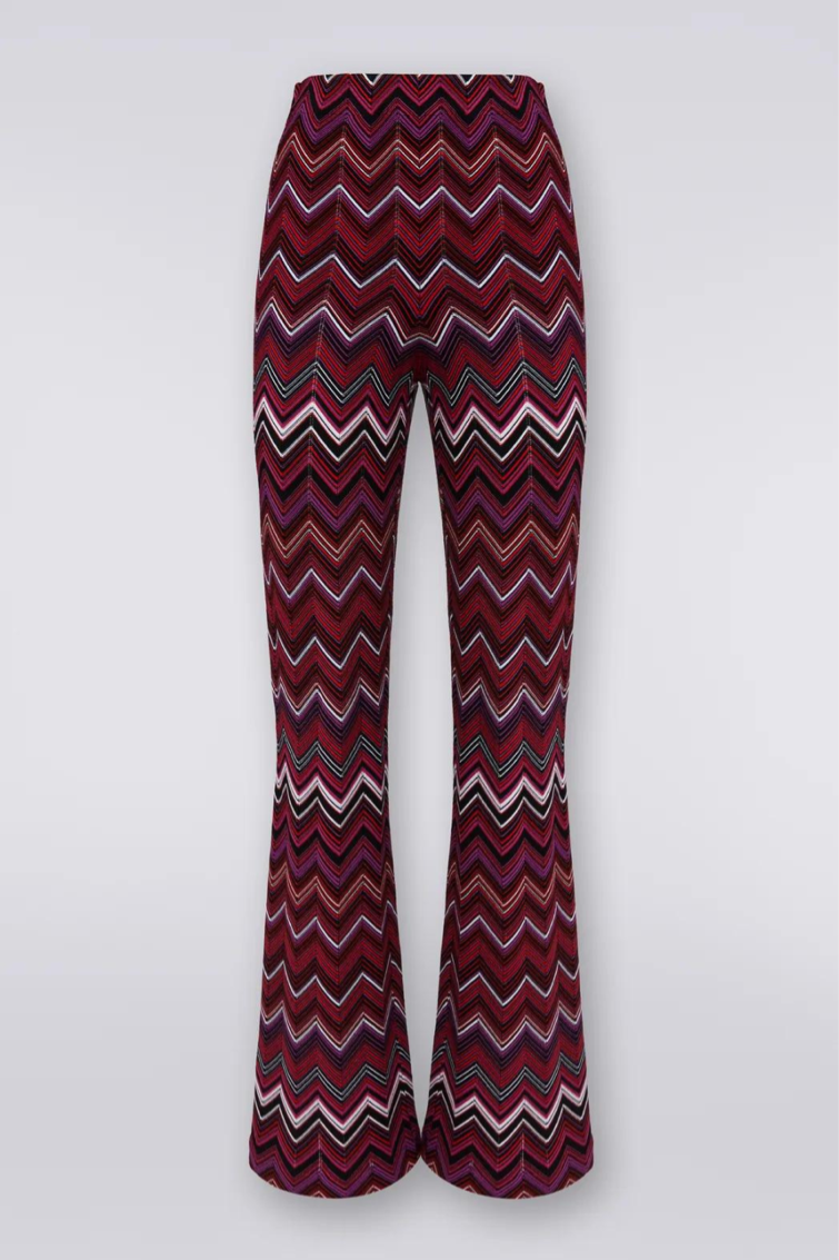 Knitted Pants with Designer Motif