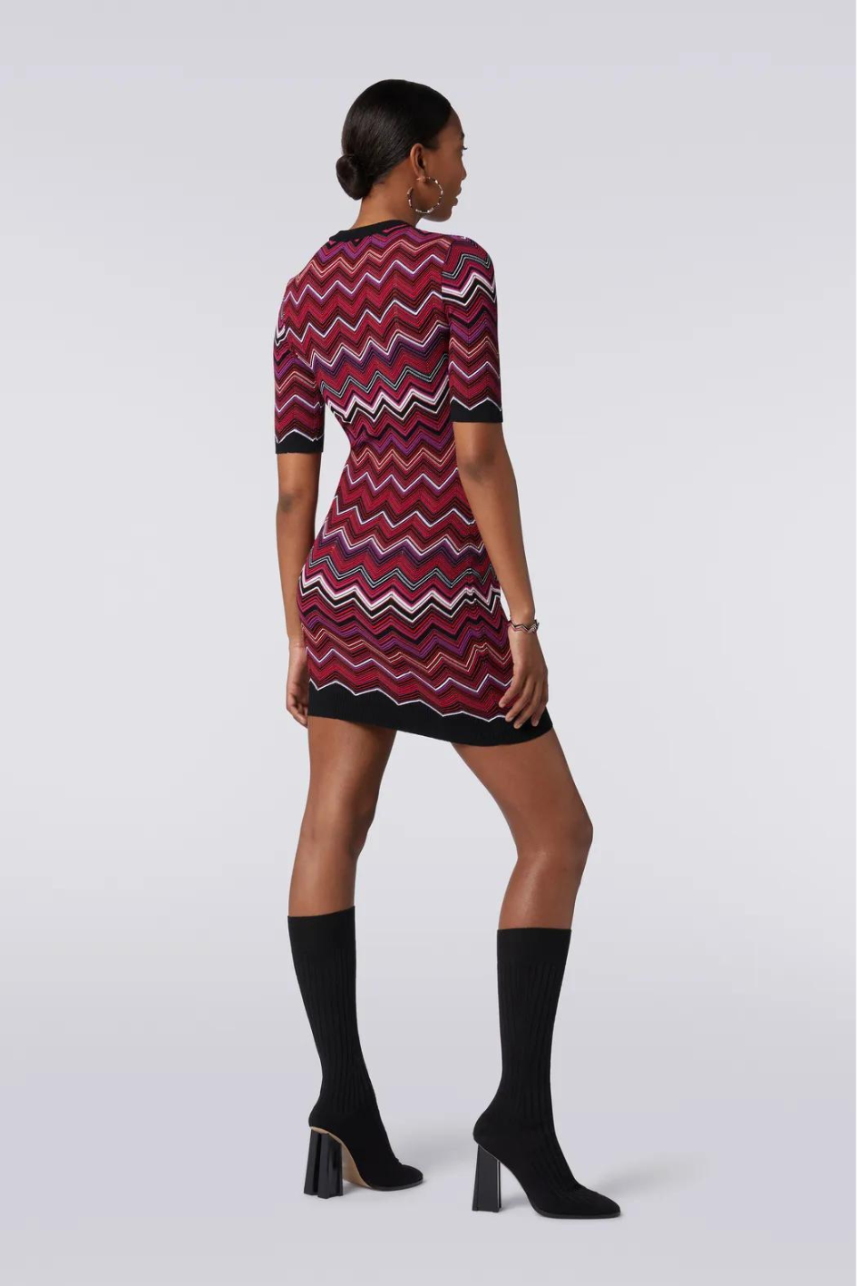 Short Hand Knitted Dress with Designer Motif