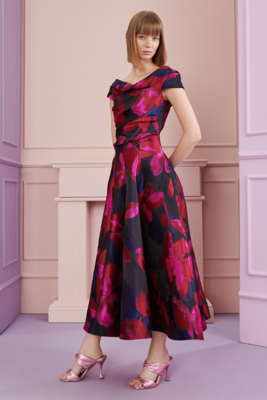 Kleid aus floral Jacquard