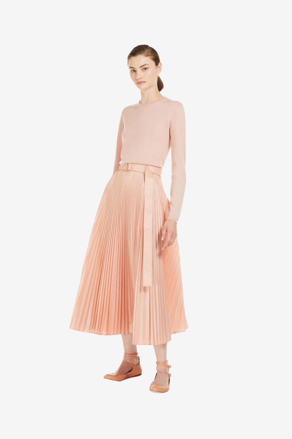 Plisseerock aus Seidenmischung