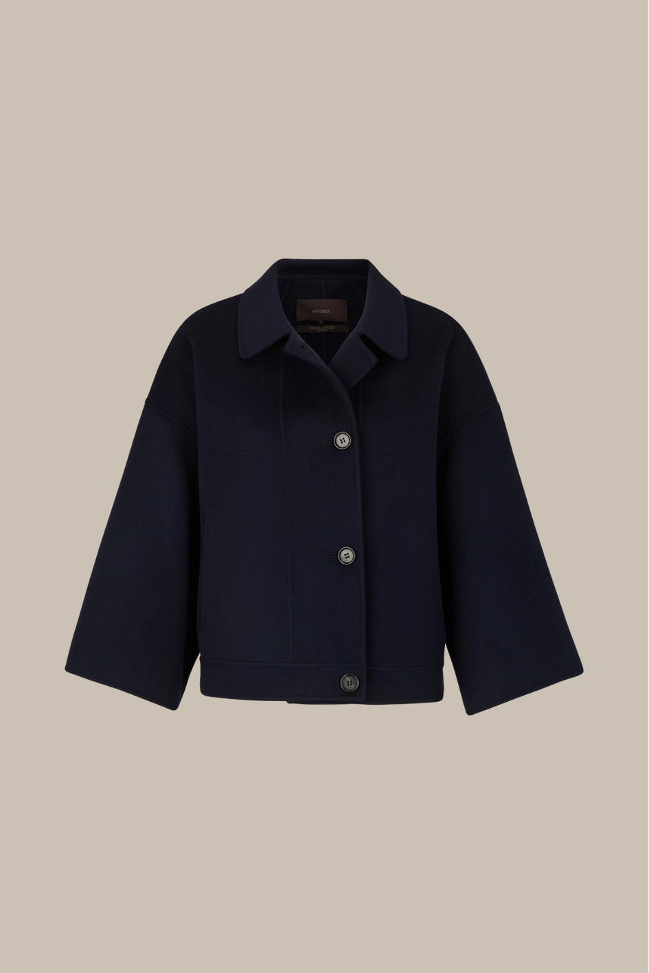Doubleface-Cape-Jacke in Navy