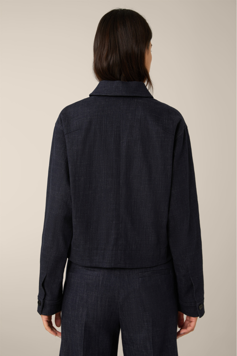 Jeans-Blazer-Jacke in Dark Denim