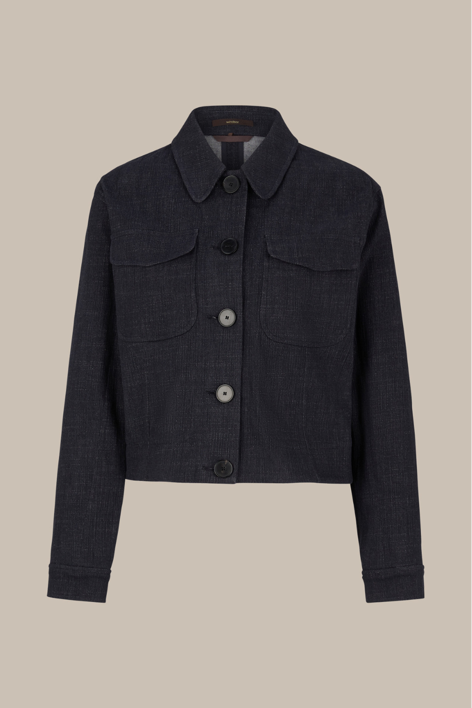 Jeans-Blazer-Jacke in Dark Denim