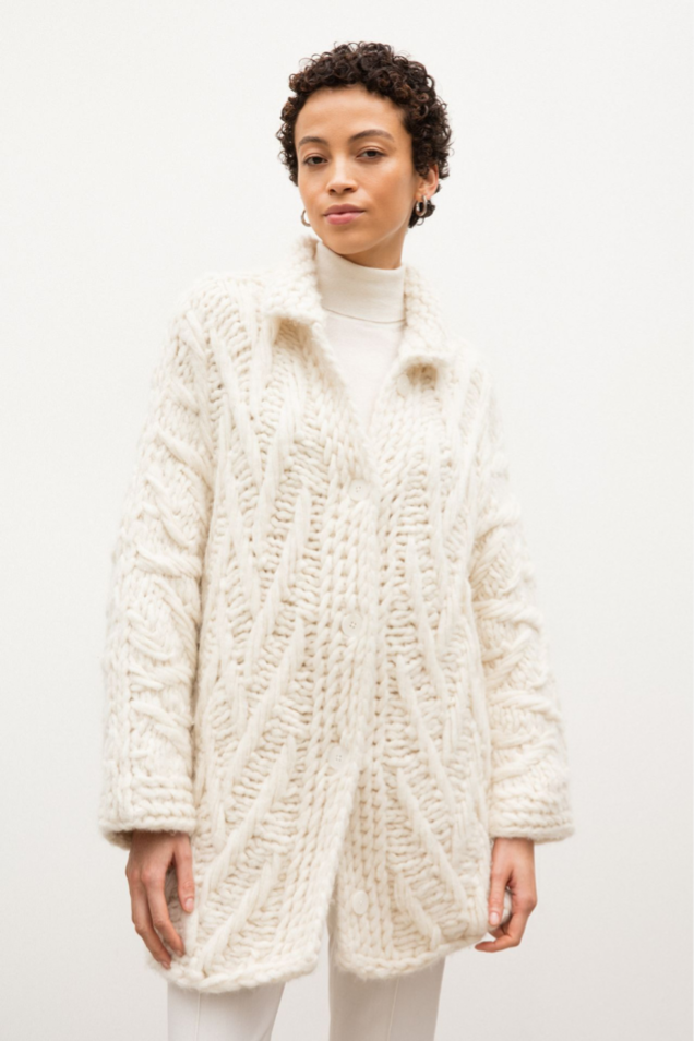 Handstrick Cashmere Kurzmantel