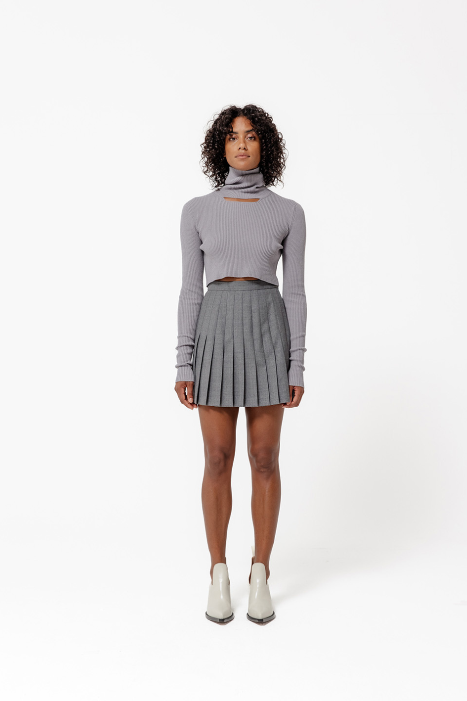 Bonnie Plissee Wool Skirt
