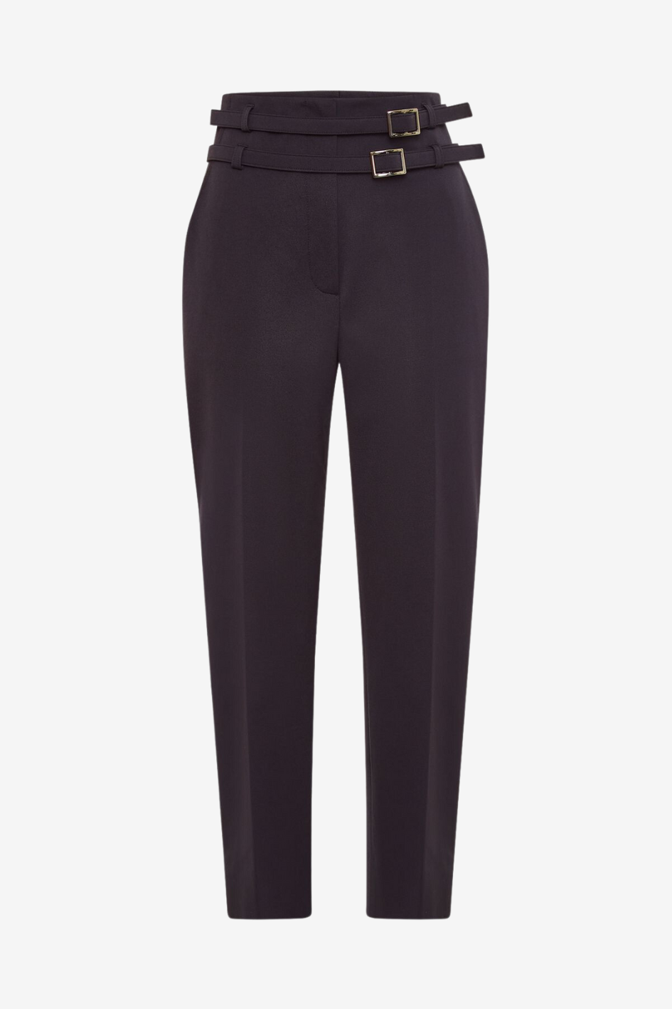 High-Waist Pants with Double Belts