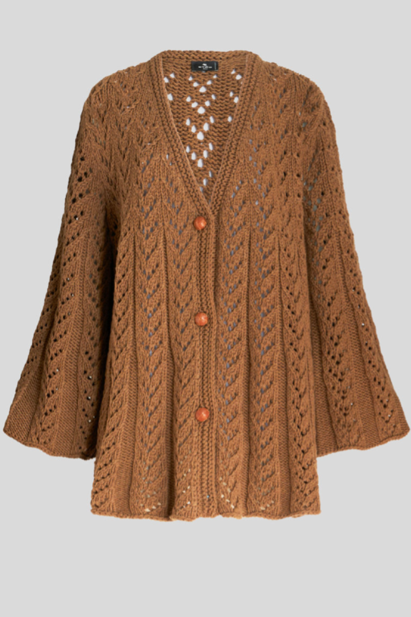 Maxi Cardigan with lacem Pattern