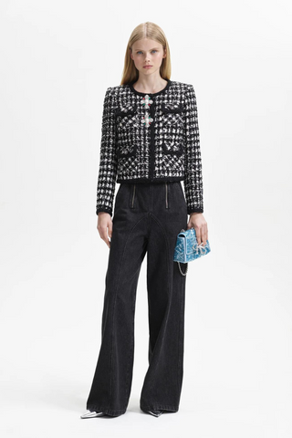 Black Check Boucle Jacket