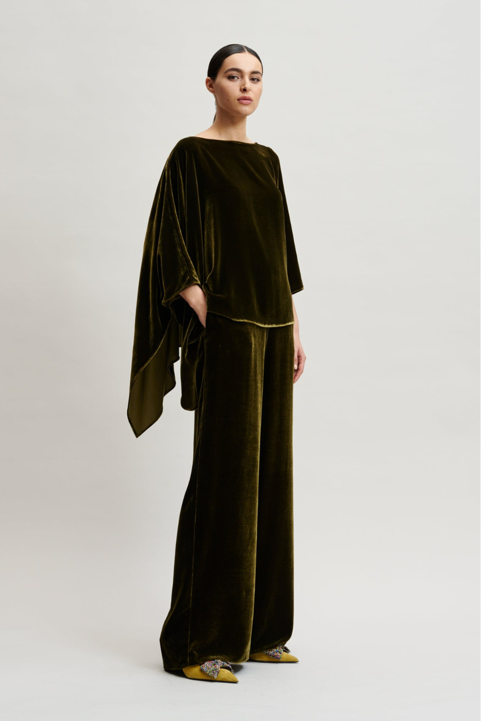 Trousers in Silk Velvet